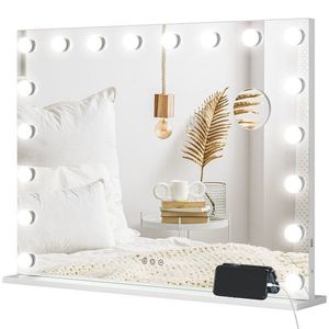 HOMCOM Oglindă machiaj luminoasă LED intensitate reglabilă, oglindă de mărire port USB, 80 x 62 cm | Aosom Romania imagine