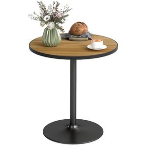 HOMCOM Masa de dining rotundă, Imitație de stejar, design compact, pentru 2-4 persoane, Stejar | Aosom Romania imagine
