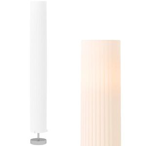 HOMCOM Lampă lampadaire coloană pe picior modernă lumină tamizată 40 W 14L x 14l x 120H cm oțel inoxidabil alb | Aosom Romania imagine