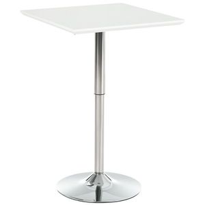 HOMCOM Masă în picioare reglabilă pentru bar în stil pub, masă pătrată de înălțime din oțel alb 60 x 60 x 69-92 cm | Aosom Romania imagine