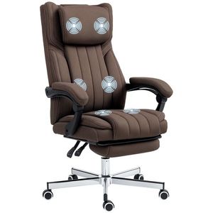 Vinsetto Scaun de Masaj cu 6 Puncte de Masaj cu Înălțime Ajustabilă Telecomandă Suport pentru Picior și Suport pentru Cap Maro Închis | Aosom Romania imagine