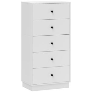 HOMCOM Comoda Sideboard cu 5 sertare Comodă din lemn în stil modern 47 x 29 x 95 cm Alb | Aosom Romania imagine