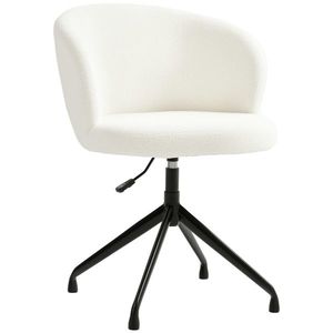 HOMCOM Fotoliu de birou ergonomic siège pivotant înălțime reglabilă capacitate 120 kg acoperire din țesătură de buclă crem | Aosom Romania imagine