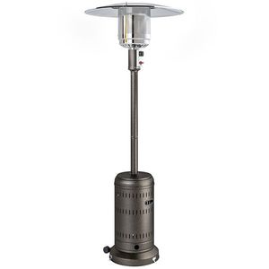 Outsunny Încălzitor de Exterior de 11 KW Reglabil, cu Roți 82 x 82 x 223 cm, Maro Închis | Aosom Romania imagine