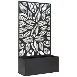 Outsunny Jardinieră cu Grilaj pentru Plante Cățărătoare cu Montare pe Perete sau Independent, 61x23x113 cm, Negru | Aosom Romania imagine
