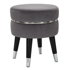 Mauro Ferretti Taburet De Bar Paris Gri/Argintiu cm Ø 35X40, 5 | Aosom Romania imagine