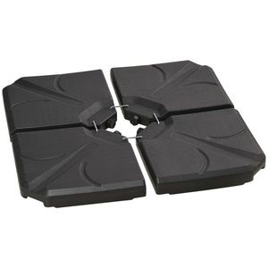 Outsunny Set 4 Baze Umbrelă Grădină din Plastic HDPE, Rezistente la Apă/Nisip, 103x103x8.3 cm, Negru | Aosom Romania imagine
