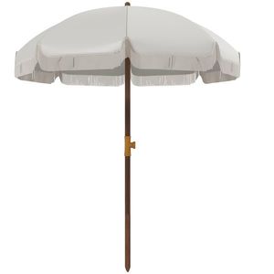 Outsunny Umbrelă de Plajă Portabilă cu Volane în Aer Liber cu Baldachin Ventilat, Geantă de Transport, Ø1.9x2.1 m, Alb-Crem imagine