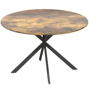 HOMCOM Masă rotundă pentru 4 persoane, masă de bucătărie în stil industrial cu picioare din oțel, pentru sufragerie, bucătărie, Maro rustic | Aosom Romania imagine