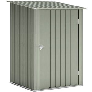 Outsunny Căsuță de Grădină 0, 92m² din Oțel Galvanizat, Căsuță pentru Unelte cu Ușă Blocabilă și Acoperiș Înclinat, 100x104x160 cm, Argintiu Gri | Aosom Romania imagine
