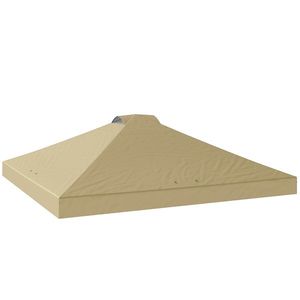 Outsunny Husă de înlocuire pentru tonelă 3 x 3 m UV50+ impermeabilă cu 8 orificii de drenaj 3 x 3 m, crem | Aosom Romania imagine