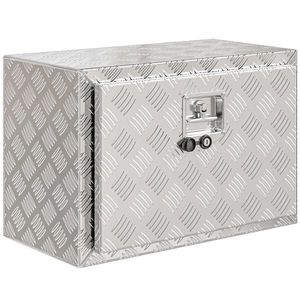 HOMCOM Cutie de Scule din Aluminiu cu Încuietoare și 2 Chei, Box de Depozitare 76L, Rezistentă și Impermeabilă, pentru Pickup Rulote Remorci, 60, 9x35, 5x40, 6cm, Argintiu | Aosom Romania imagine