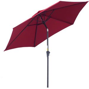 Outsunny Umbrelă de Grădină Inclinabilă cu Manivelă, Rezistentă la UV, Φ2.6x2.35m, Diverse Culori | Aosom Romania imagine