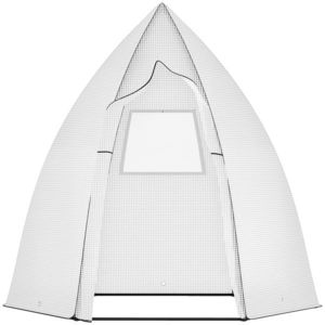 Outsunny Mini Șopron pentru Plantare cu Uși Rulante pentru Grădină și Balcon Protecție iarna Alb 160 x 140 x 180 cm | Aosom Romania imagine