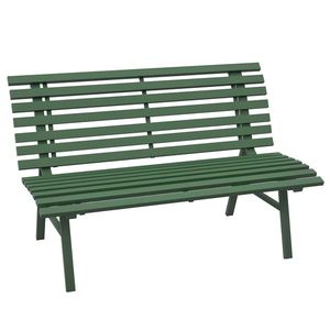 Outsunny Bancă pentru Grădină, Banca de Exterior pentru Terasă cu Șezut și Spătar cu Lamele, 123x67x79 cm, Verde | Aosom Romania imagine