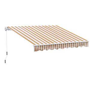 Outsunny Markiză cu manivelă, markiză cu braț articulat, protecție solară, montare pe perete, balcon, Alu Berge 300 x 250 cm | Aosom Romania imagine