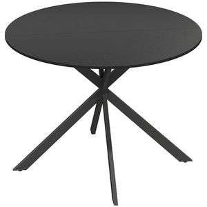 HOMCOM Masă rotundă pentru 4 persoane, masă de bucătărie în stil industrial cu picioare din oțel, pentru sufragerie, bucătărie, negru | Aosom Romania imagine