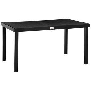Outsunny Masă de grădină pentru 6 persoane Masă din aluminiu Mobilier de grădină Mobilier lounge ușor de întreținut plastic Negru 140 x 90 x 74 cm | Aosom Romania imagine