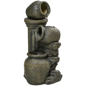 Outsunny Fântână arteziană, pompă reglabilă, rezistentă la intemperii, 25 cm x 24 cm x 60 cm, Gri | Aosom Romania imagine