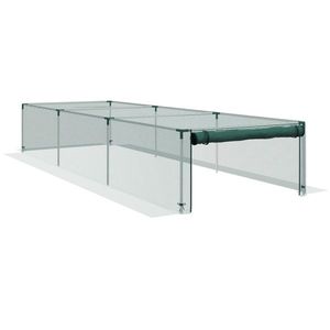 Outsunny Plasă de protecție pentru plante, protecție pentru legume, ușă cu fermoar, cadru din oțel, 125x125x62, 5 cm, Grün/Silber | Aosom Romania imagine