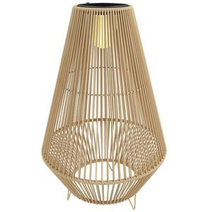 Outsunny Lampă Solară din Ratan, Lanternă de Grădină cu Aprindere/Oprire Automată, IP44, Impermeabilă și Decorativă, pentru Terasă, Verandă, Patio, 35x35x55 cm, Galben | Aosom Romania imagine