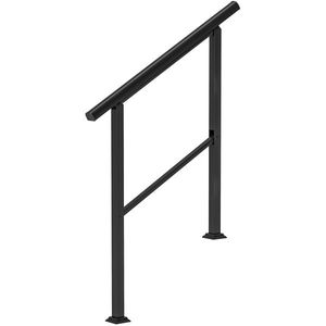 Outsunny Balustradă pentru 2-3 trepte, 94cm, mână curentă reglabilă pentru exterior și interior, metal, Negru | Aosom Romania imagine