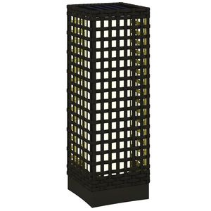 Outsunny Lampă de exterior cu panou solar, activare automată, 8 ore de funcționare, imitație de ratan, oțel, 15, 5 x 15, 5 x 46 cm, Negru | Aosom Romania imagine