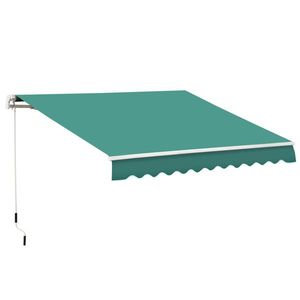 Outsunny Perdea Parasole Rulou de Perete Impermeabil, Verde inchis, 3x2.5m | Aosom Romania imagine