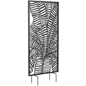 Outsunny Divizor de spațiu 65 x 130 cm, paravan independent sau suspendat, panou din metal, Negru | Aosom Romania imagine