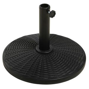 Outsunny Bază pentru Umbrelă cu Stîlpi de Ø38/48 mm din Plastic cu Efect de Ratan, Ø44.5x32 cm, Negru | Aosom Romania imagine