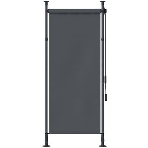 Outsunny Stor manual retractabil pe picior lungime reglabilă manivelă instalare fără găurire metal aluminiu poliester gri închis | Aosom Romania imagine