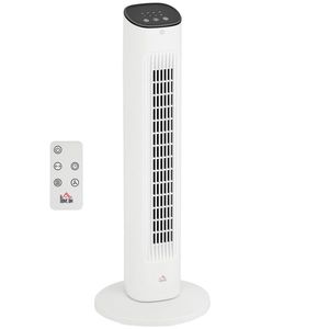 Ventilator turn HOMCOM cu telecomandă, 3 viteze, mod de repaus | Aosom Romania imagine