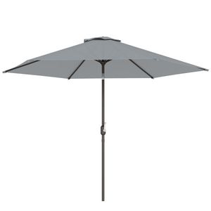 Outsunny Umbrelă de Grădină 3x3 m Înclinabilă cu Deschidere prin Manivelă, Umbrelă de Exterior cu Husă, Anti-UV 30+ din Metal și Poliester 180 g/㎡, Gri | Aosom Romania imagine