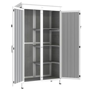 Outsunny Dulap de Exterior pentru Unelte cu 3 Rafturi Detasabile | Aosom Romania imagine