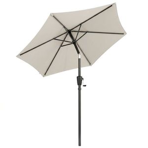 Outsunny Umbrelă de Grădină Inclinabilă 2x2 m cu 6 Spițe și Manivelă, din Metal și Poliester Gri Deschis | Aosom Romania imagine