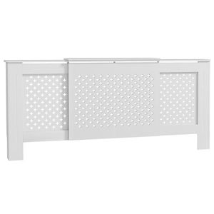 HOMCOM Mască pentru radiator reglabilă Design contemporan Lungime extensibilă 136-200 x 21, 5 x 91, 7 cm Alb | Aosom Romania imagine
