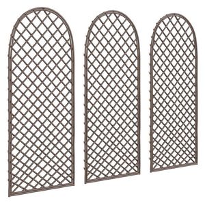 Outsunny Set de 3 spalieri de grădină din nuiele împletite Panou Arc pentru Plante cățărătoare 43 x 2 x 112 cm, efect lemn natural | Aosom Romania imagine