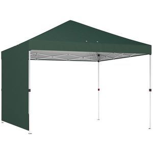 Outsunny Carpa Plegable Pop-up 3x3 m con Pared Lateral UPF50+ Altura Ajustable Empuje Central Bolsa de Transporte Verde | Aosom Romania imagine