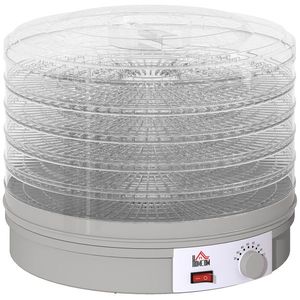 HOMCOM Dehidrator cu 5 niveluri, 245W cu reglaj temperatură, Gri | Aosom Romania imagine
