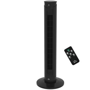 HOMCOM Ventilator Oscilant de Turn, 3 Viteze, Telecomandă, Temporizator, Mod Repaus, Ideal pentru Acasă | Aosom Romania imagine