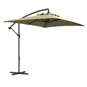 Outsunny Umbrelă Suspendată cu Orificii de Ventilaţie, Bază în Cruce şi Manivelă, 3x2 m, Bej | Aosom Romania imagine