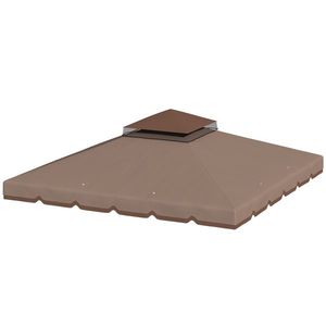 Outsunny Husă de Rezervă pentru Foișor 3x3 m din Grădină, Acoperiș Dublu Rezistent la Apă din Poliester 180g/㎡ Anti-UV 30+ cu 8 Găuri de Drenaj, Cașmir | Aosom Romania imagine