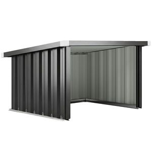 Outsunny Garaj pentru Robot de Tuns Iarba cu Acoperiș Înclinat, Adăpost din Oțel Galvanizat pentru Depozitare, Ușor de Asamblat, 108 x 86 x 62.5 cm, Gri Închis | Aosom Romania imagine