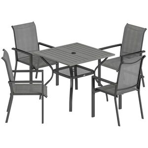 Outsunny scaune și masă de exterior din lemn și metal | Aosom Romania imagine