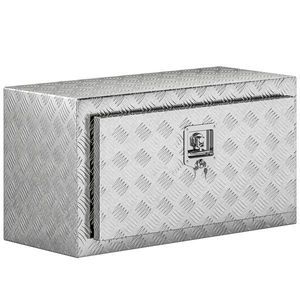 HOMCOM Cutie de Unelte din Aluminiu cu Încuietoare și 2 Chei, Cutie de Depozitare 96L, Rezistentă și Impermeabilă, pentru Pick-Up, Camper, Remorci, 76, 2x35, 5x40, 6cm, Argintiu | Aosom Romania imagine