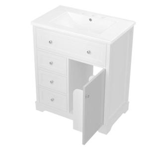 Dulap de baie cu lavoar, 76x46x87 cm, Alb imagine