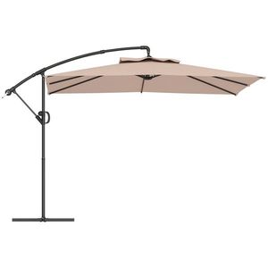 Outsunny Umbrelă de Soare Suspendată cu Rotire la 360°, Mâner cu Manivelă și Înclinare, 300x325x230 cm, Kaki | Aosom Romania imagine