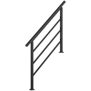 Outsunny Balustradă pentru scări 131 cm Balustradă cu kit de instalare Unghi reglabil pentru 1-4 trepte Negru | Aosom Romania imagine