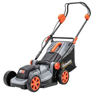 Outsunny Mașină de tuns iarba pe baterie fără fir 18V cu 2 baterii de 4Ah, lățime de tăiere 34 cm și funcție mulching, motor 700 W | Aosom Romania imagine