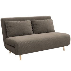 HOMCOM Canapea extensibilă, pat pentru oaspeți, spătar reglabil 3 trepte, aspect reiat, până la 120 kg, 141 x 90 x 81 cm, maro închis | Aosom Romania imagine